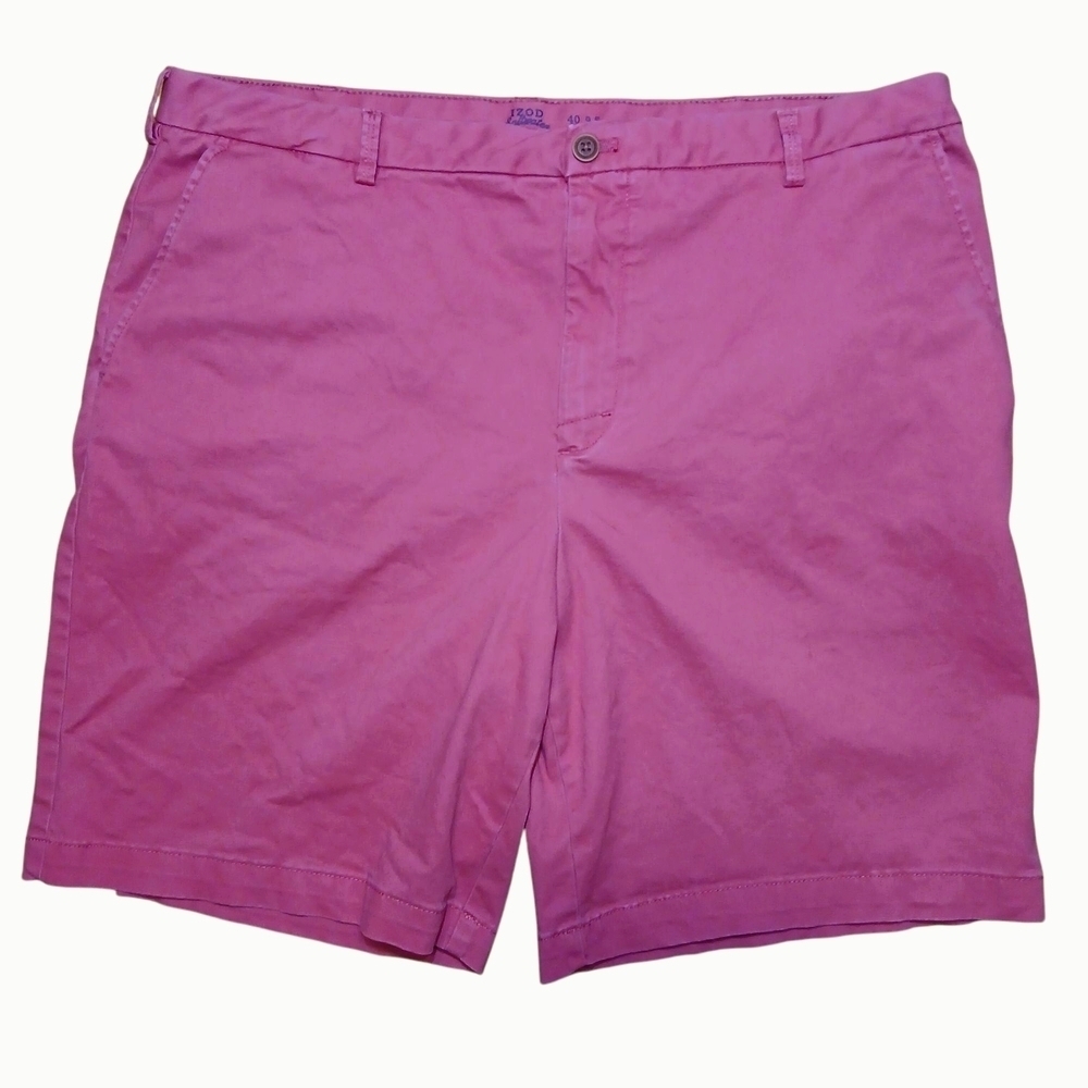 IZOD Coral Saltwater Stretch Chino Shorts Men's Size 40 Flat Front Casual